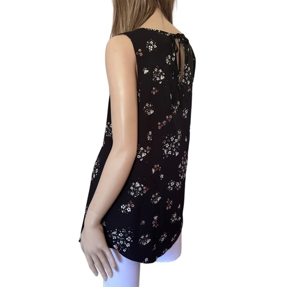 Cabi Floral Tunic Top Tank Blouse Sleeveless Keyhole back tie ruching XL NWOT - Picture 6 of 11